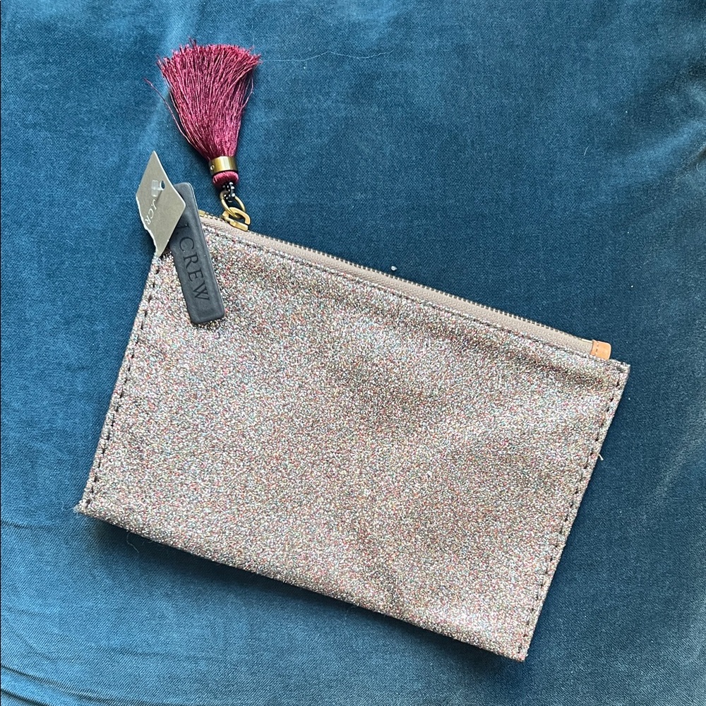 JCrew Glitter Zip Pouch